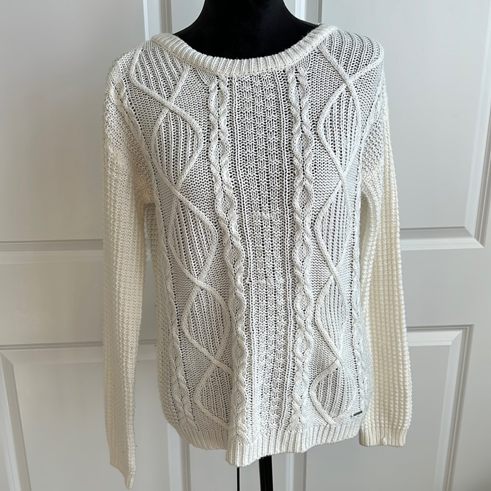 U.S. Polo Assn. Superior Quality Cream White Loose Knit Sweater